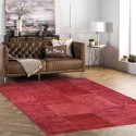 Tapis antidérapant rectangulaire rouge salon design moderne TURO01 Promotion