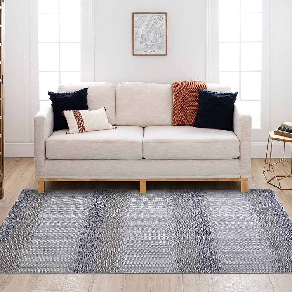 Tapis rectangulaire moderne intérieur extérieur véranda gris CSGRI001