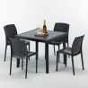 Table Carrée Noire 90x90cm Avec 4 Chaises Colorées Grand Soleil Set Extérieur Bar Café Boheme PASSION Catalogue