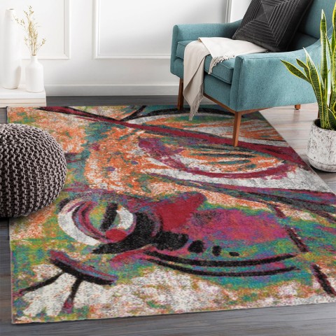Tapis de salon rectangulaire moderne multicolore à poil court MUL431 Promotion