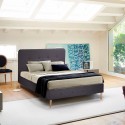 Lit 120x190 une place et demi style nordique en bois avec sommier et lattes Friborg Promotion