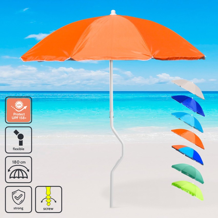 Parasol de plage anti-vent anti-UV 180 cm Girafacile Prometeo Caractéristiques Parasol de plage anti-vent anti-UV 180 cm Girafacile Prometeo Caractéristiques