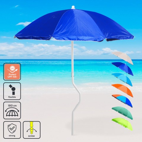 Parasol de plage 180 cm coupe-vent anti UV Prometeo Girafacile Promotion