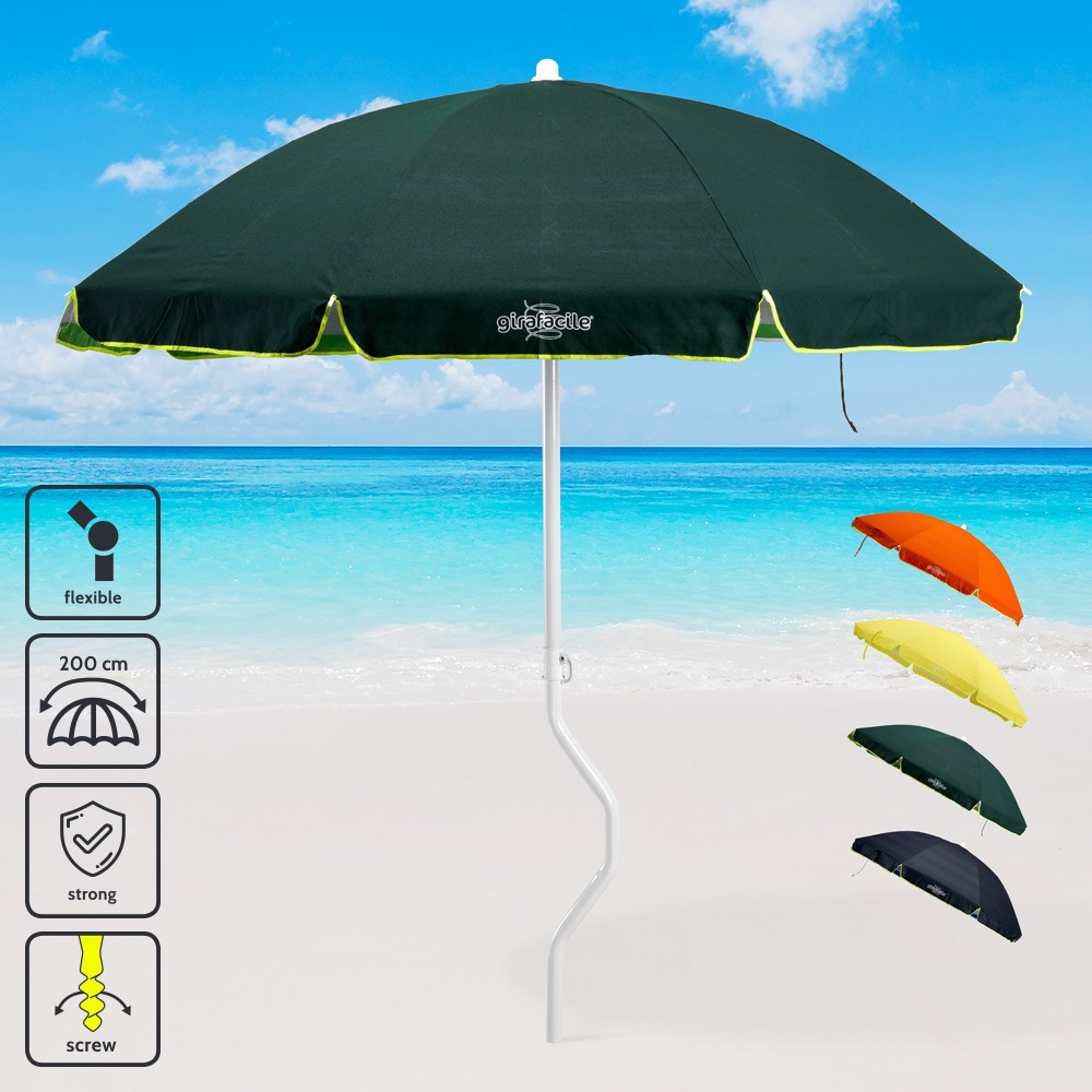 Parasol de plage GiraFacile 200 cm coton pêche Artemide