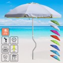 Parasol de plage aluminium léger visser protection uv GiraFacile 220 cm Eolo 