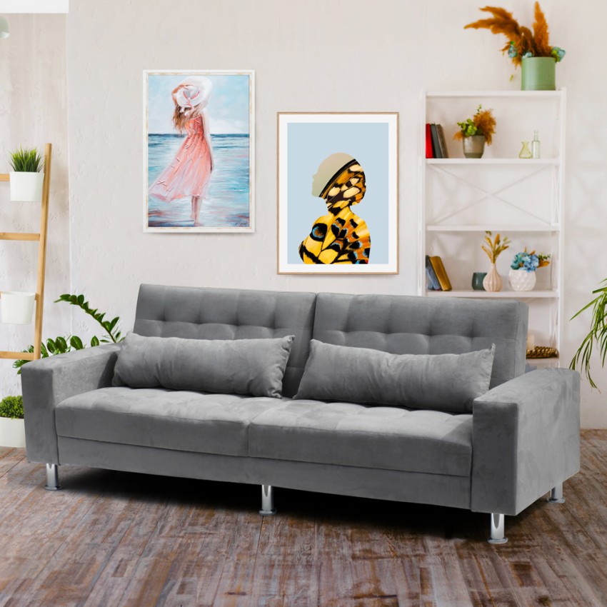 Canapé Convertible 2-3 Places Clic-Clac Inclinable Avec Coussins Quarzo divano letto design