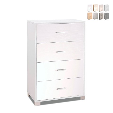 Commode bureau chambre à coucher 4 tiroirs design moderne Elita Promotion