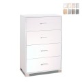 Commode bureau chambre à coucher 4 tiroirs design moderne Elita Promotion
