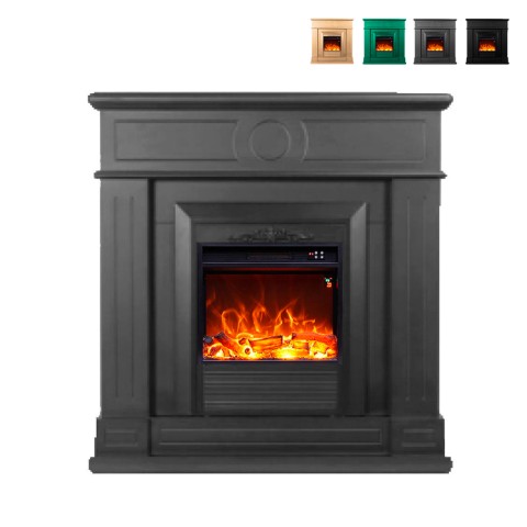 Cheminée électrique avec cadre en bois poêle basse consommation 1500W Lipari Promotion