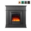 Cheminée électrique avec cadre en bois poêle basse consommation 1500W Lipari Promotion