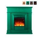 Cheminée électrique avec cadre en bois poêle basse consommation 1500W Lipari Remises