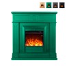 Cheminée électrique avec cadre en bois poêle basse consommation 1500W Lipari Remises