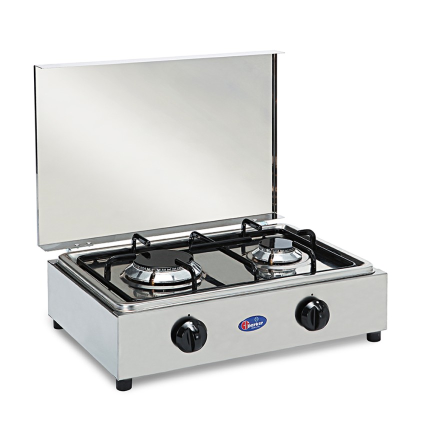 Cuisinière à gaz portable pour le camping, réchaud portable, 2 brûleurs  réglable MPM Blanc SML-KN-02/1K