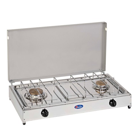 Réchaud à gaz de camping 2 brûleurs avec couvercle 5522G CF Parker Promotion