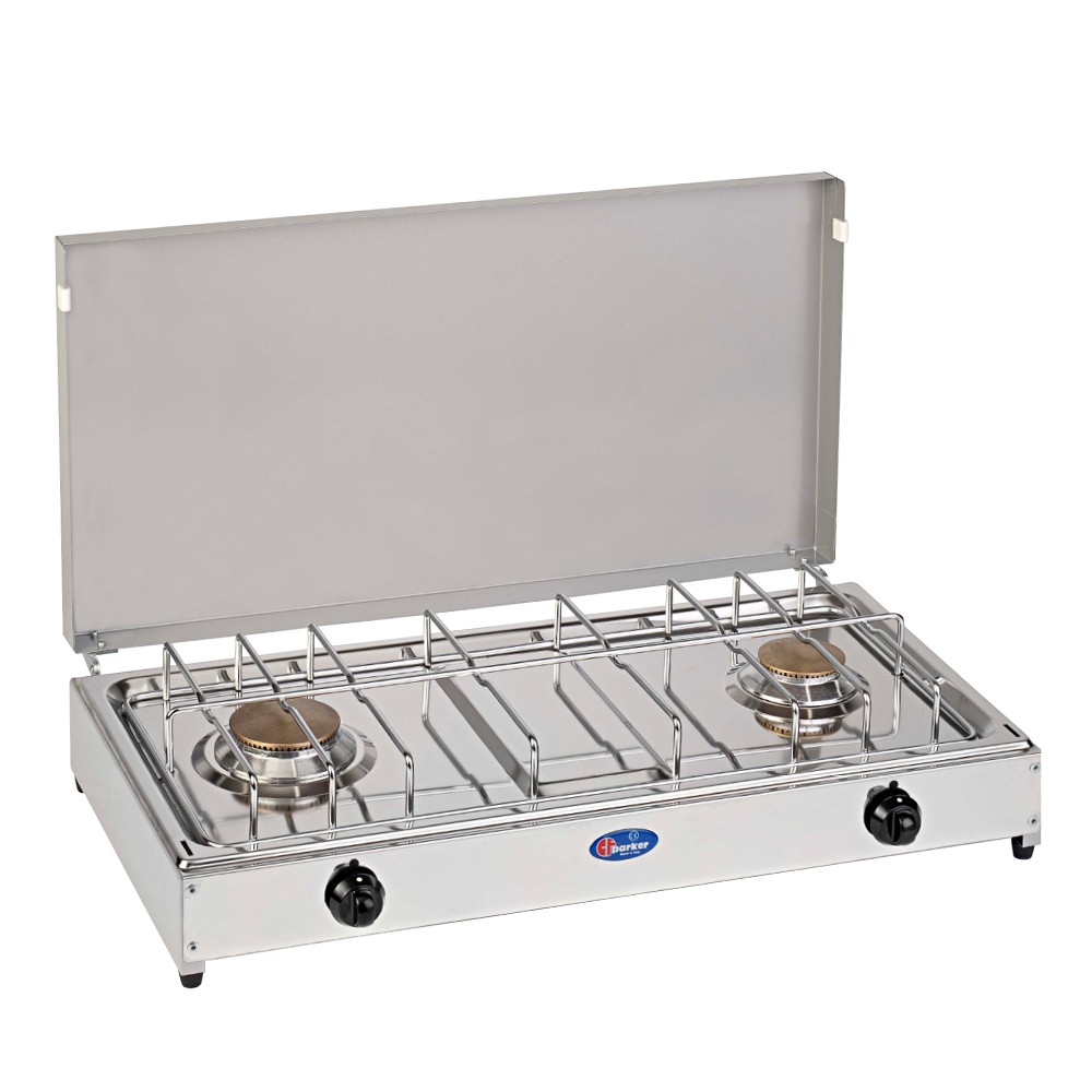 Réchaud à gaz de camping 2 brûleurs avec couvercle 5522G CF Parker