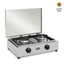 Réchaud à gaz en acier inoxydable 2 foyers GPL méthane 200ACCGPS CF Parker Promotion