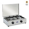 Réchaud à gaz en acier inoxydable 2 foyers GPL méthane 200ACCGPS CF Parker Promotion