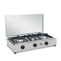 Réchaud à gaz 3 feux de camping en acier inoxydable 300ACCGP CF Parker Promotion