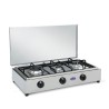 Réchaud à gaz 3 feux de camping en acier inoxydable 300ACCGP CF Parker Promotion