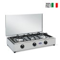 Réchaud à gaz 3 feux de camping en acier inoxydable 300ACCGP CF Parker Vente