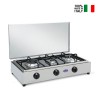 Réchaud à gaz inox 3 feux GPL méthane 3300ACCGPS CF Parker Offre