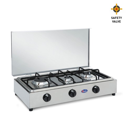 Réchaud à gaz inox 3 feux GPL méthane 3300ACCGPS CF Parker Promotion