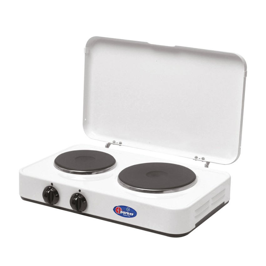Réchaud de camping électrique 2 plaques avec couvercle 5322PBC CF Parker Promotion