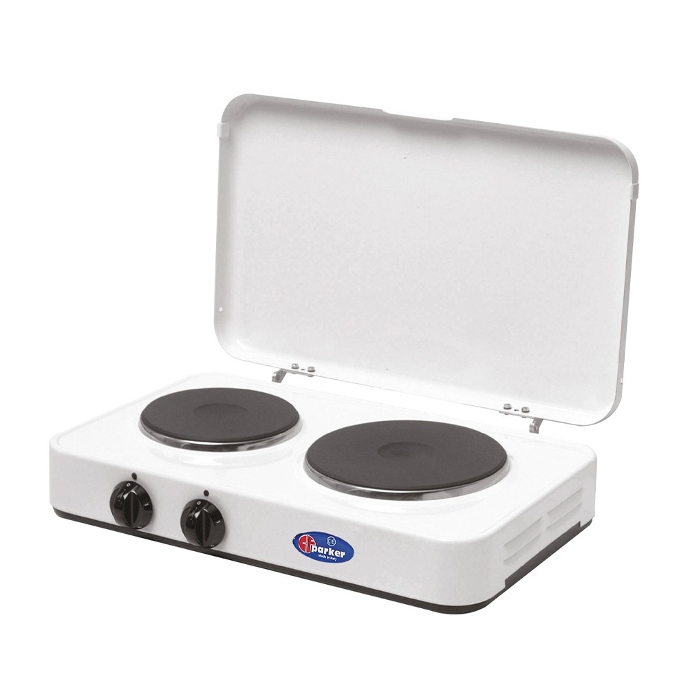 Réchaud de camping électrique 2 plaques avec couvercle 5322PBC CF Parker