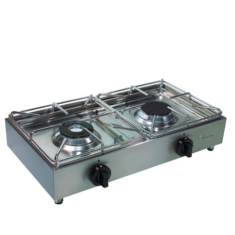 Cuisinière à gaz professionnelle 2 brûleurs en acier inoxydable BIG5002L3 Parker Promotion
