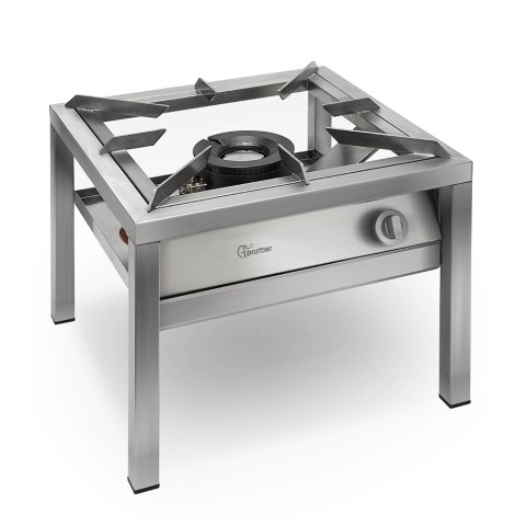 Réchaud professionnel à gaz en acier inoxydable 1 feu 20 kW SP6050LMIR Parker Promotion