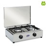 Réchaud à gaz en acier inoxydable 2 foyers GPL méthane 200ACCGPS CF Parker Réductions