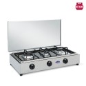 Réchaud à gaz 3 feux de camping en acier inoxydable 300ACCGP CF Parker Réductions