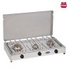 Réchaud à gaz portable camping 3 brûleurs avec couvercle 5523G CF Parker Remises