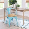chaise de cuisine et bar style design industriel avec accoudoirs steel wood arm light 
