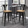 tabouret de bar et cuisine design industriel style steel wood back light Modèle