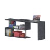 Bureau d'angle pivotant gris 2 étagères Volta RT Remises