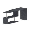 Bureau d'angle pivotant gris 2 étagères Volta RT Modèle