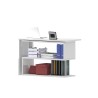 Bureau d'angle pivotant blanc pour maison et bureau avec 2 étagères Volta WH Offre