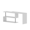 Bureau d'angle pivotant blanc pour maison et bureau avec 2 étagères Volta WH Catalogue