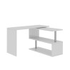 Bureau d'angle pivotant blanc pour maison et bureau avec 2 étagères Volta WH Modèle
