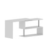 Bureau d'angle pivotant blanc pour maison et bureau avec 2 étagères Volta WH Caractéristiques