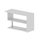 Bureau d'angle pivotant blanc pour maison et bureau avec 2 étagères Volta WH 