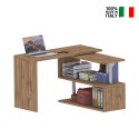 Bureau d'angle design pivotant en bois avec 2 étagères Volta WD Vente
