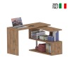 Bureau d'angle design pivotant en bois avec 2 étagères Volta WD Vente