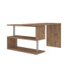 Bureau d'angle design pivotant en bois avec 2 étagères Volta WD Remises