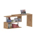 Bureau d'angle design pivotant en bois avec 2 étagères Volta WD 