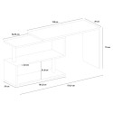 Bureau d'angle design pivotant en bois avec 2 étagères Volta WD 