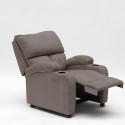 Fauteuil relax inclinable en microfibre velours repose-pieds Laura 