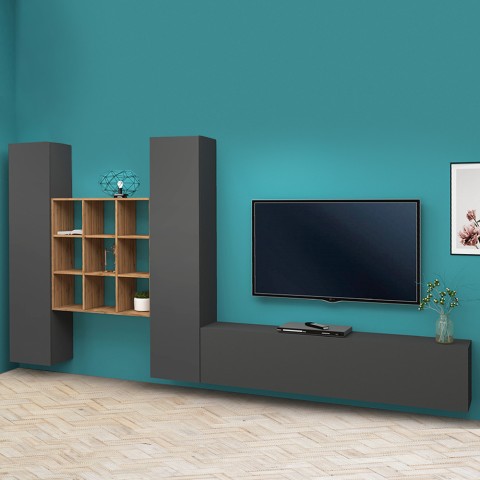 Meuble TV moderne de salon 2 armoires colonnes Talka RT Promotion