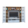 Arkel WH Meuble TV moderne avec bibliothèque en bois blanc Remises